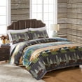 Greenland Home Black Bear Lodge Quilt Set, 2Piece Twin