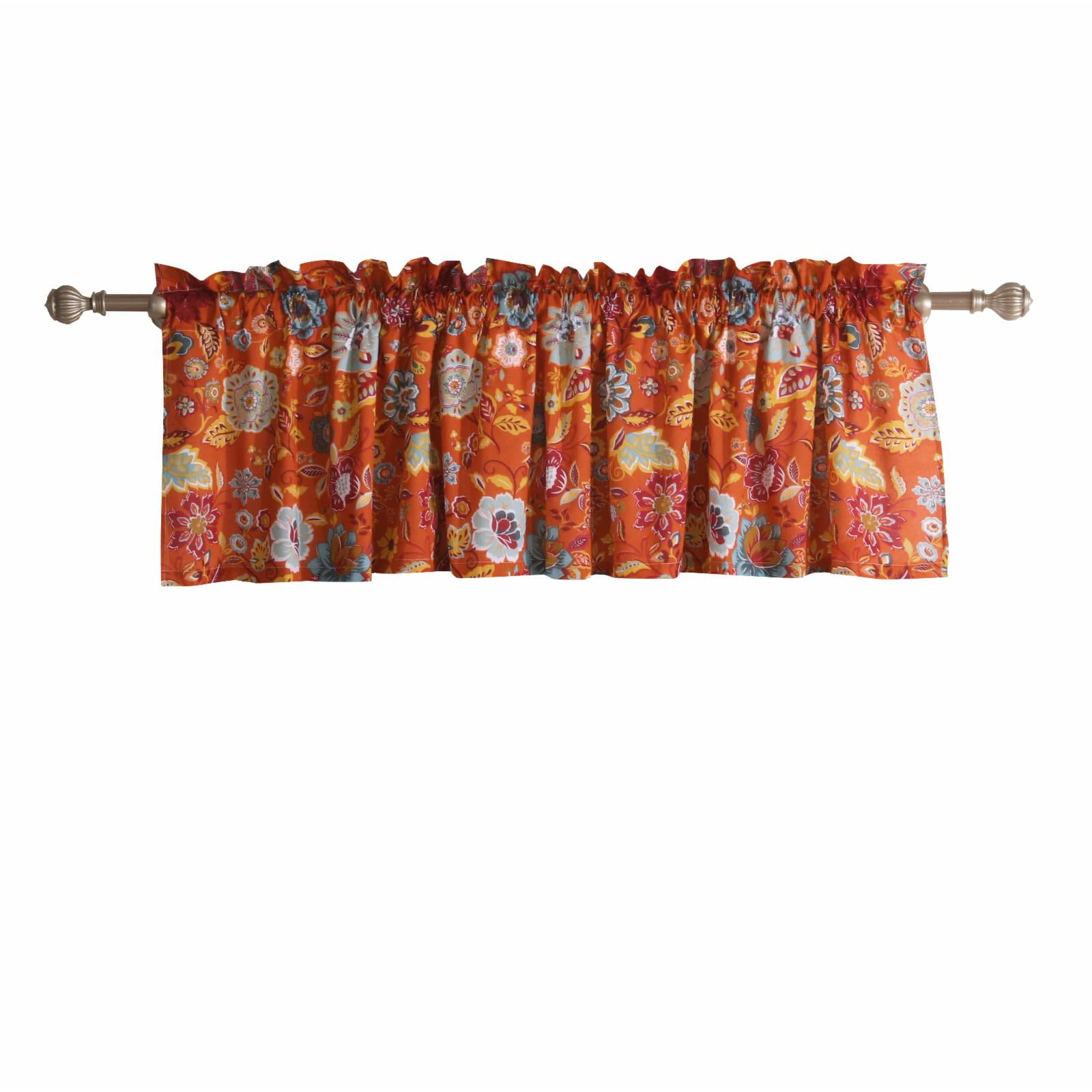 Astoria Spice Floral Polyester Rod Pocket Window Valance