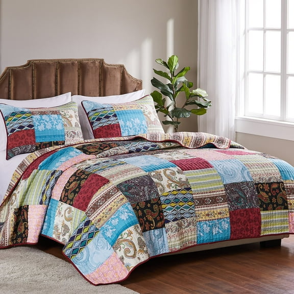 Greenland Home Fashion Bohemian Dream Quilt Set - 2 - Piece - Twin 68x86", Multi
