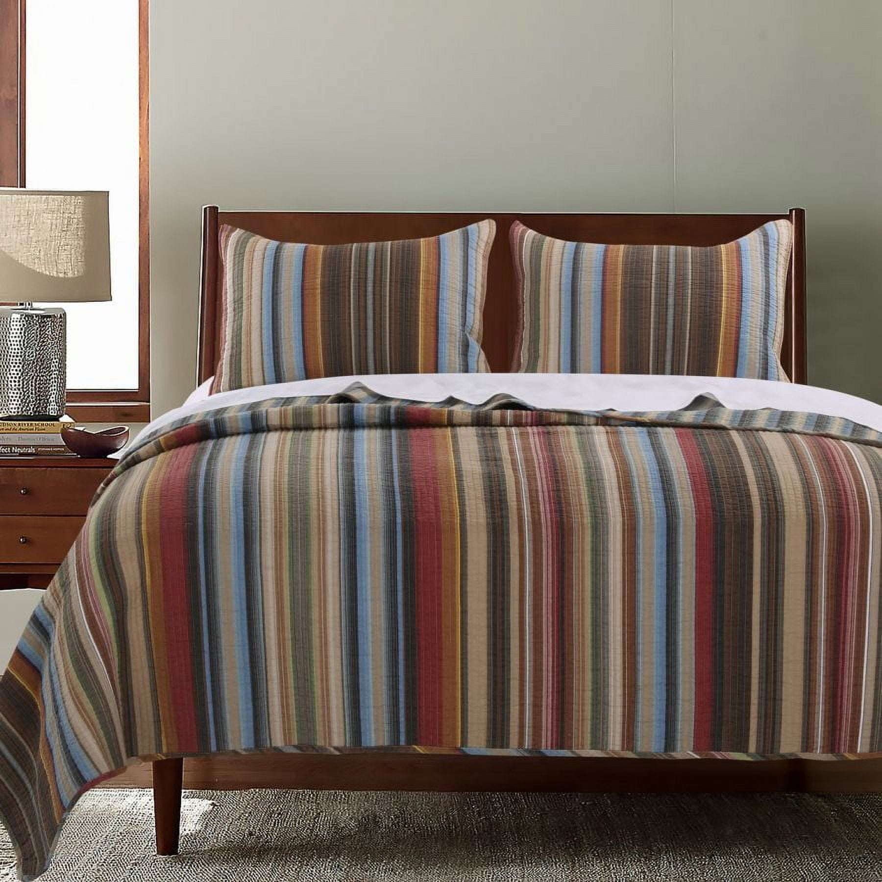 Rustic Retreat Earth Tone Reversible Cotton King Quilt Set