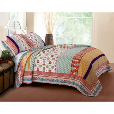 Greenland Home Fashion Thalia Quilt Set - 3 - Piece - King 105x95", Multi