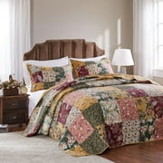 Greenland Home Fashions Antique Chic 100% Cotton Authentic Patchwork Bedspread Set Queen 3 Piece