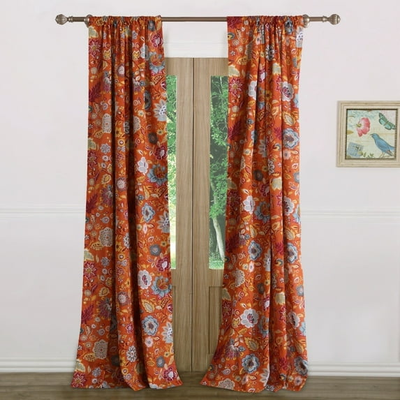 Greenland Home Fashions Astoria Curtain Panels (Set of 2) Spice 95-inches 95 Inches
