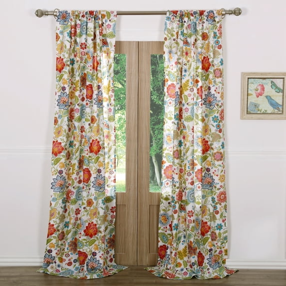 Greenland Home Fashions Astoria Curtain Panels (Set of 2) White 84-inches 84 Inches