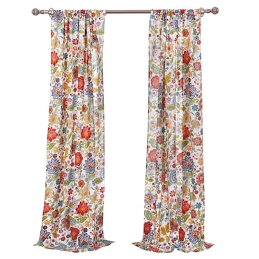 Greenland Home Tropics Window Curtain Panel Pair - Set Of 2 Panels, 84"L X 42"W Each, Lined For Privacy