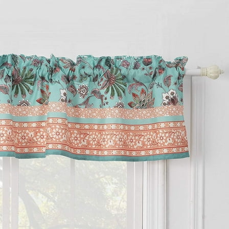 Greenland Home Fashions Barefoot Bungalow Audrey Window Valance - 84x16", Turquoise