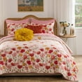 thumbnail image 1 of Greenland Home Fashions Spring Breeze Poppy Print Quilt Set, 3-Piece King, for Adults and Teens, 1 of 9