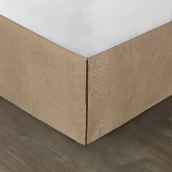 Greenland Home Fashions Burlap Natural 15-inch Drop Bed Skirt Queen