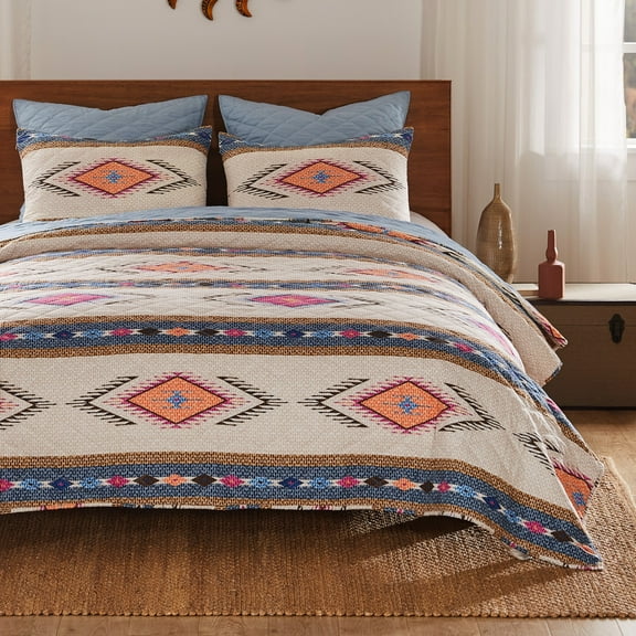 Greenland Home Fashions Cheyenne Spirit Southwestern Boho Quilt Set, 3-Piece King/Cal King