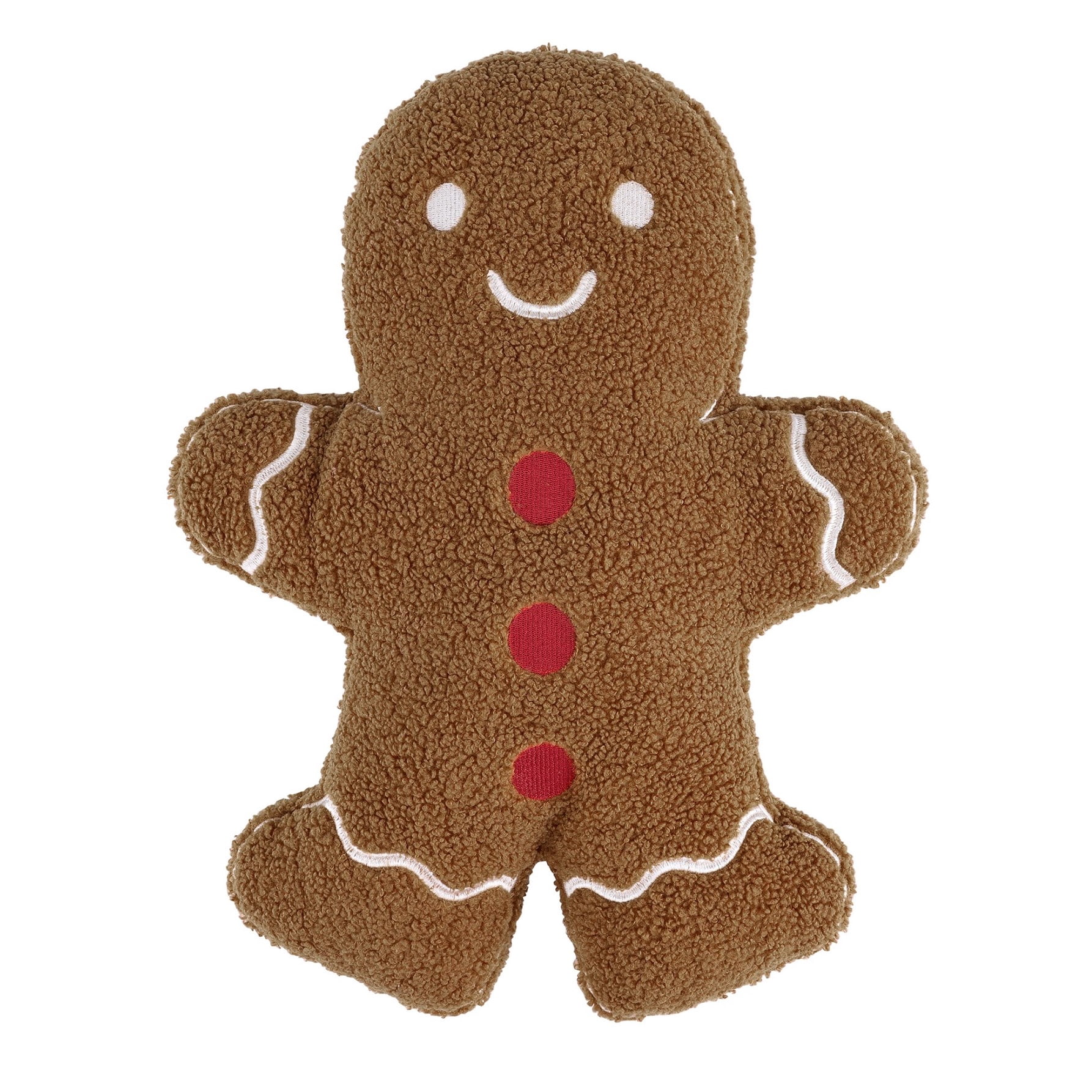 Greenland Home Fashions Decorative Holiday Honey Brown Gingerbread Man Toss Pillow