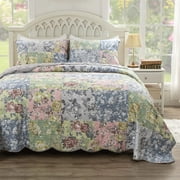 Greenland Home Fashions Emma Traditional Patchwork Floral Quilt Set 3-Piece King/Cal King