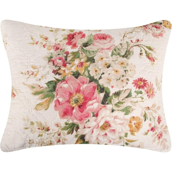 Greenland Home Fashions Grace Traditional Farmhouse Floral Pillow Sham, King Size
