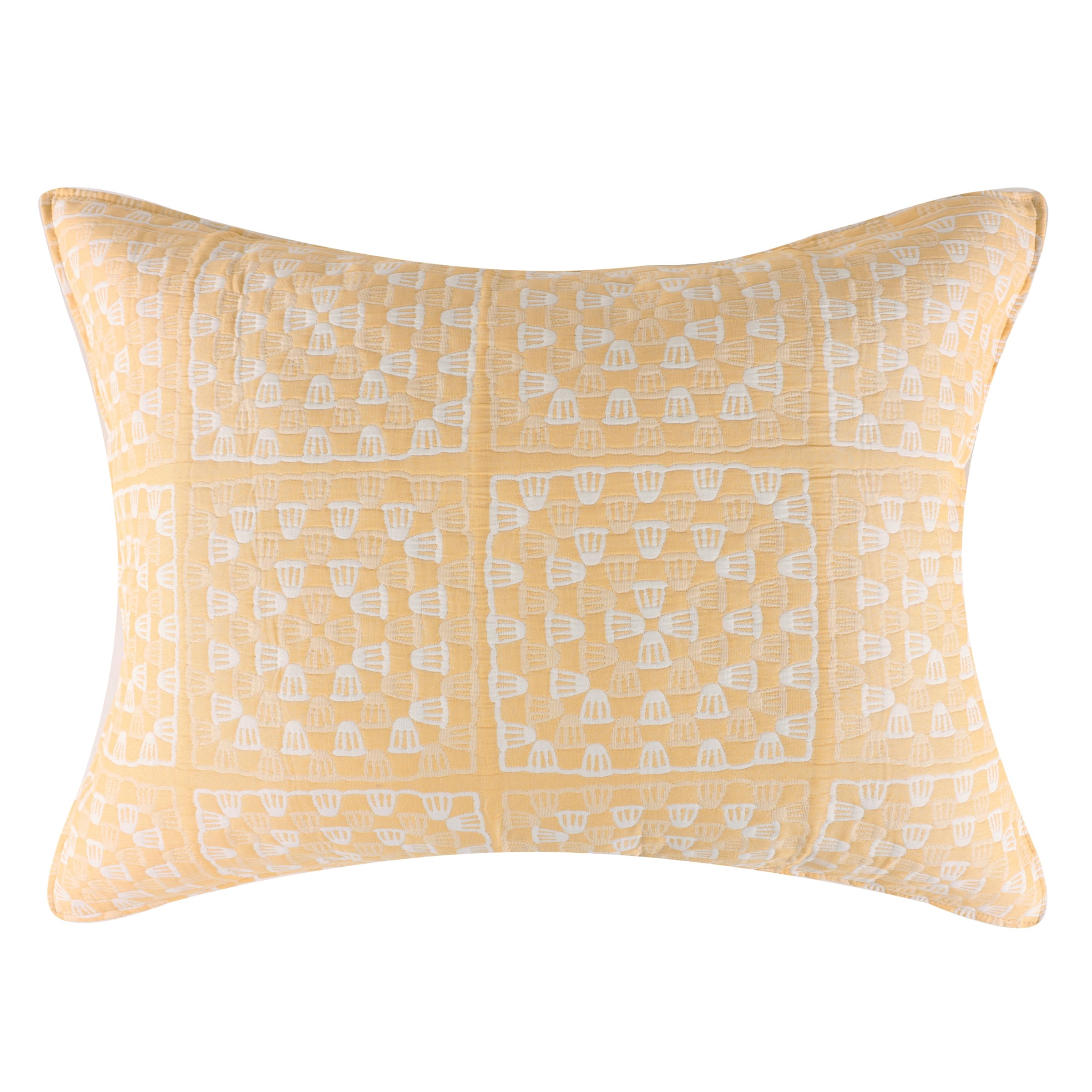 Greenland Home Fashions Granny Squares Jacquard Woven Matelassé Pillow Sham, Standard, for Teens and Adults