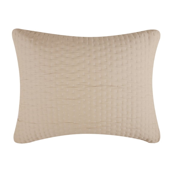Greenland Home Fashions Homestead Modern Artisan Matelassé Pillow Sham, Natural, King