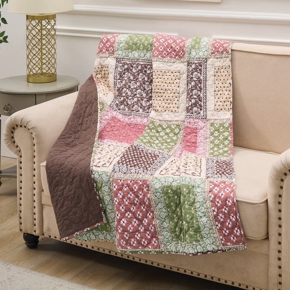 Greenland Home Fashions Jolene Western Boho Quilted Cotton Throw Blanket, 50" x 60"