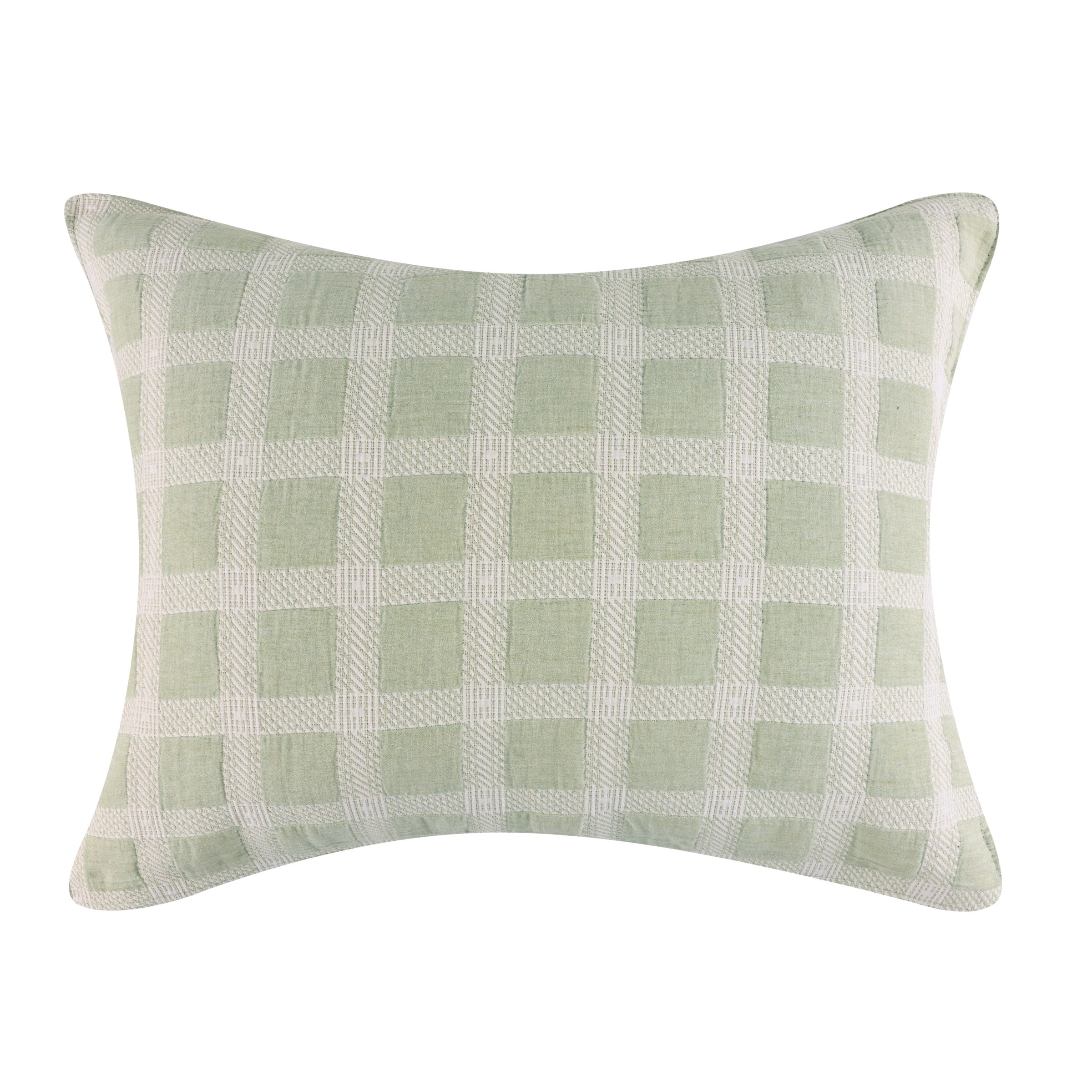 Greenland Home Fashions Millhouse 100% Cotton Moisture-Wicking Pillow Sham, All Ages, Sage, Standard