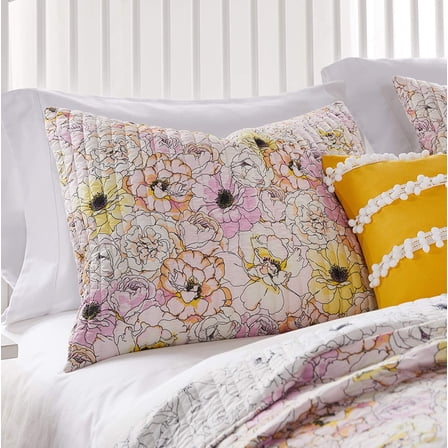 Greenland Home Fashions Misty Bloom Quilted Pillow Sham