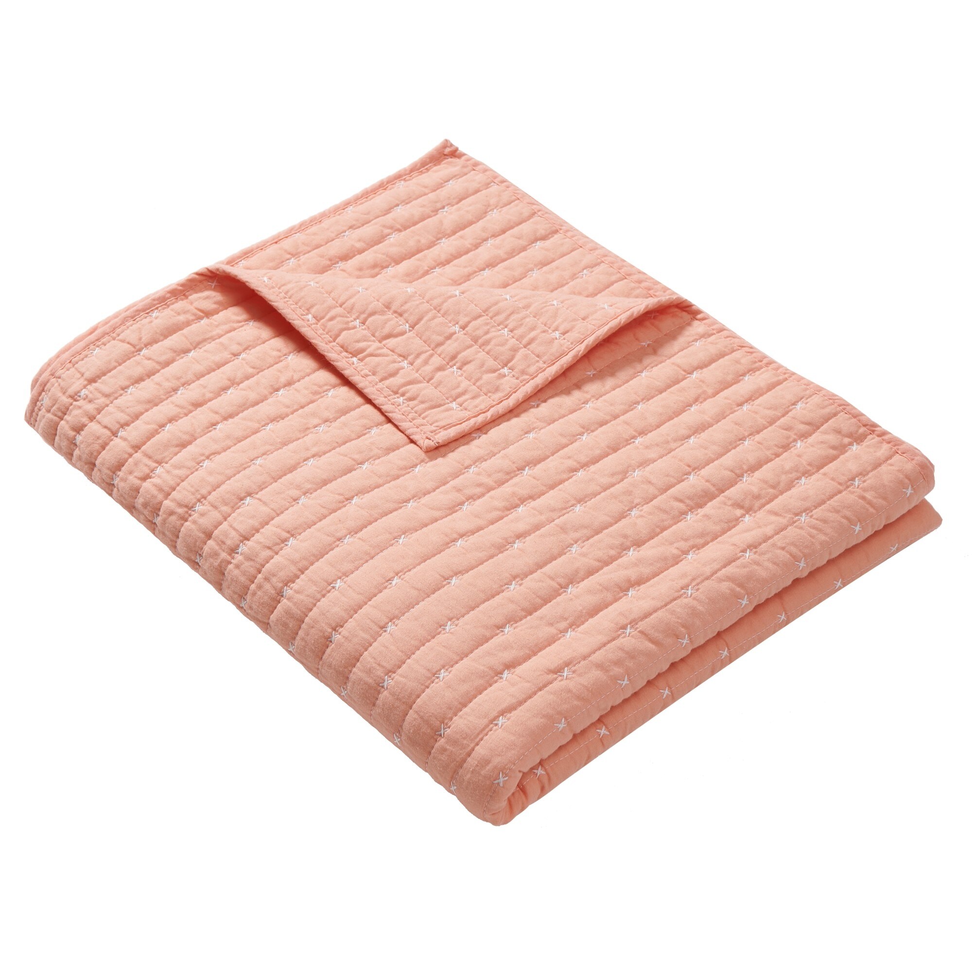 Greenland Home Fashions Monterrey Finely Stitched Throw Blanket Coral