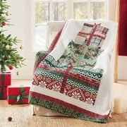 Greenland Home Fashions Novelty Holiday-Themed Patchwork Throw Blanket, 50x60-inch, Festive Presents