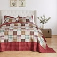 thumbnail image 1 of Greenland Home Fashions Oxford Cotton Bedspread Set, Reversibe, Jumbo Sized, 3-Piece King, Red, 1 of 8