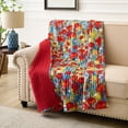 thumbnail image 1 of Greenland Home Fashions Poppies Watercolor Floral Cotton Blend Throw Blanket, 50" x 60", 1 of 7