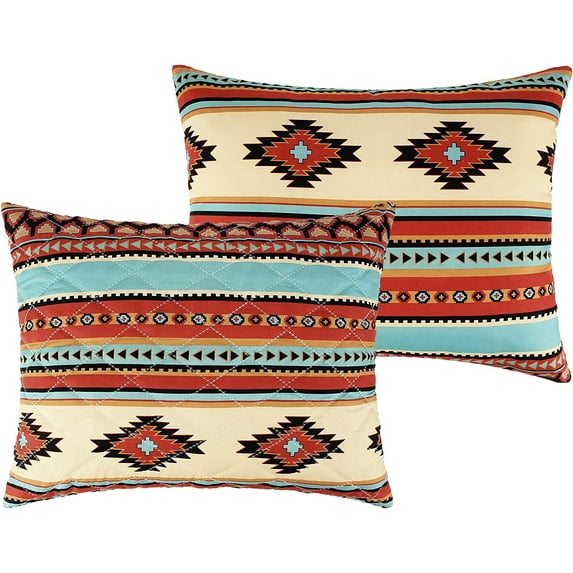 Greenland Home Fashions Red Rock Boho Southwest Quilted Pillow Sham, Standard