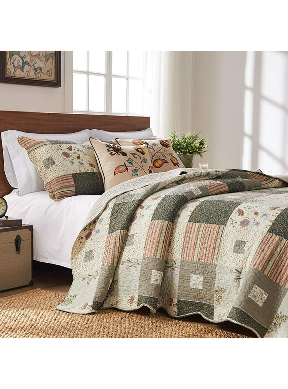 Greenland Home Fashions Sedona 100% Cotton Quilt Set with Decorative Pillows