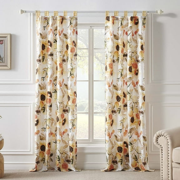 Greenland Home Fashions Somerset Ruffled Farmhouse Curtain Panels, Set of 2