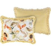 Greenland Home Fashions Somerset Ruffled Farmhouse Quilted Pillow Sham, Standard-20x26