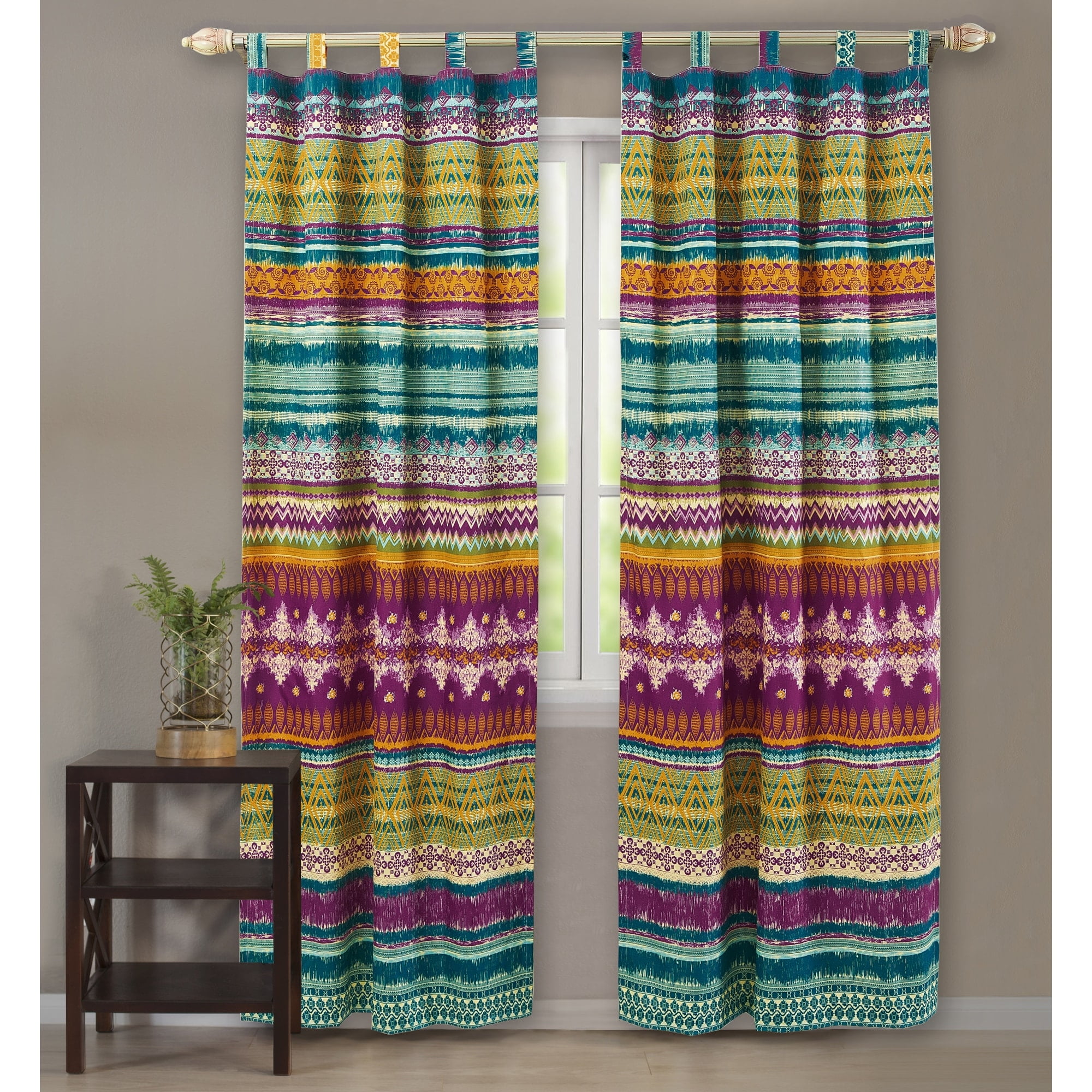 Siesta Southwest Multicolor Polyester Tab Top Window Panels