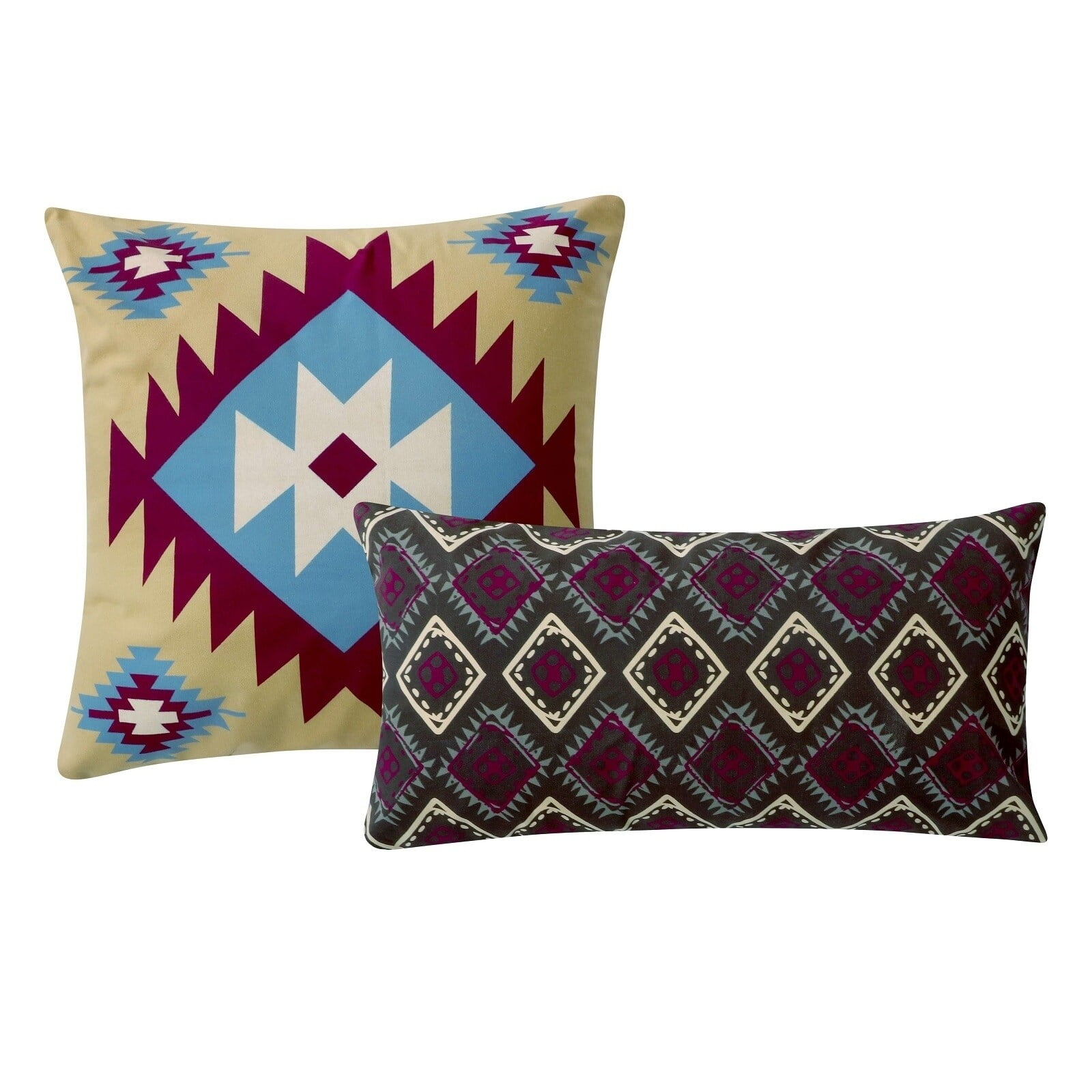 Southwest Geometric Earth-Tone Cotton Pillow Set