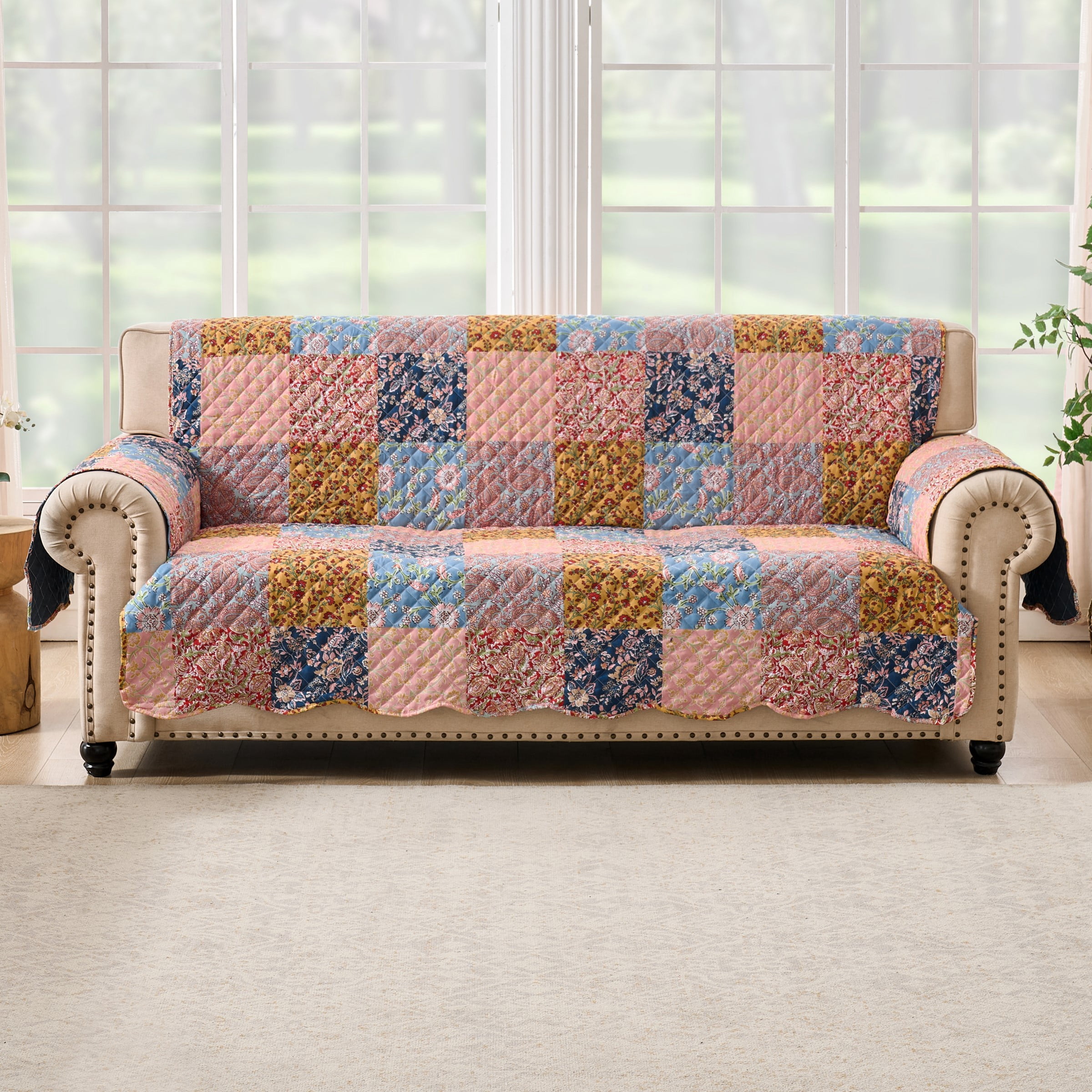 Greenland Home Fashions Tangier Boho Print Print Reversible Slipcover/Furniture Protector, Sofa