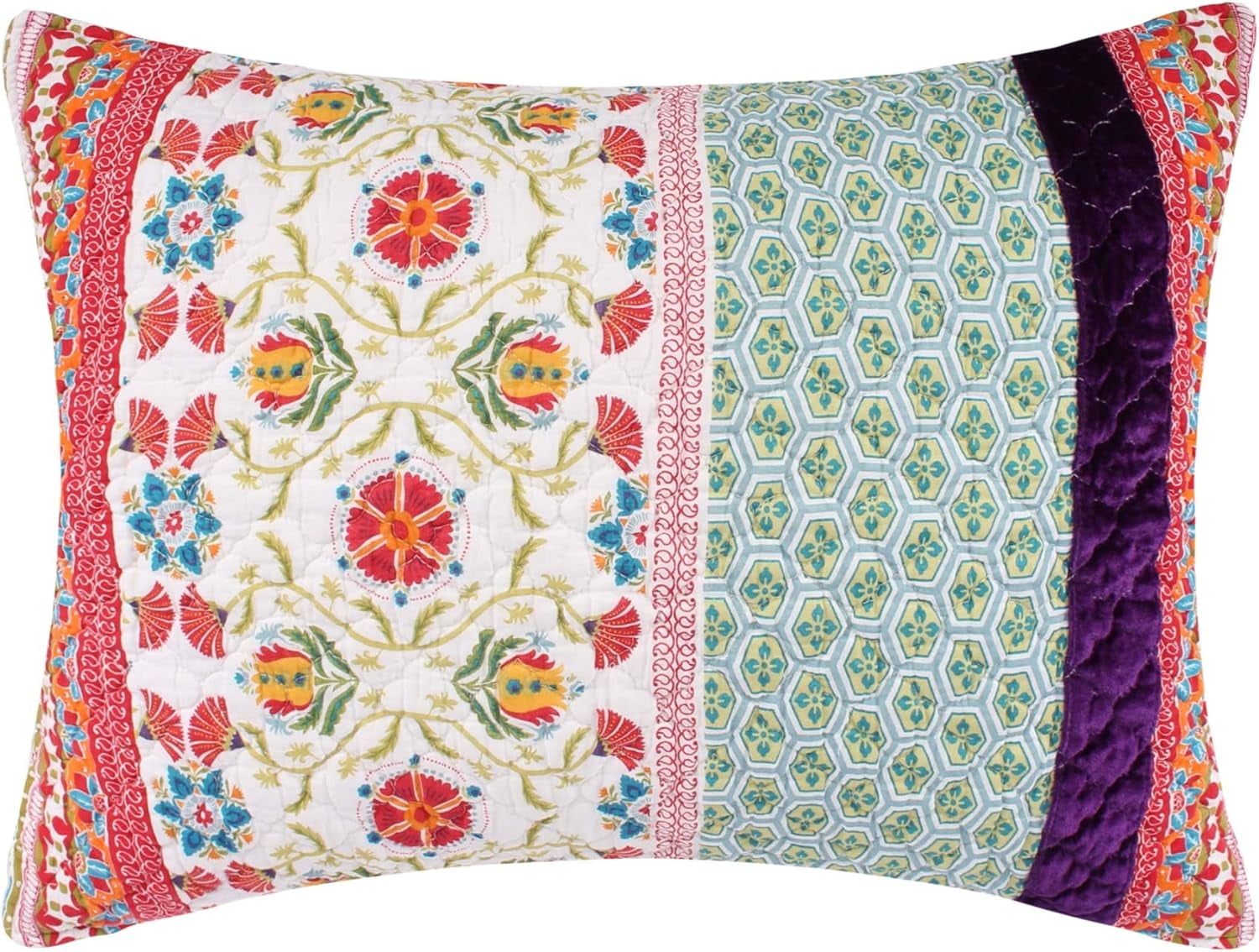 Thalia King Size Multicolor Cotton Polyester Quilted Sham