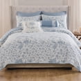 thumbnail image 1 of Greenland Home Fashions Patchwork Toile Blue Reversible Jacquard Woven Coverlet Set, Adult, 3-Piece Full/Queen, 1 of 7