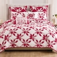 thumbnail image 1 of Greenland Home Fashions Wedding Ring Reversible Red Coverlet Set, Adult, 3-Piece Full/Queen, 1 of 7