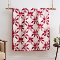 Greenland Home Fashions Wedding Ring Reversible Red Throw Blanket