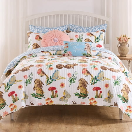 Greenland Home Fashions Willow Spring Garden Reversible Quilt Set, Teen-Adult, 2-Piece Twin/XL