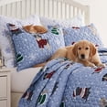 thumbnail image 1 of Greenland Home Fashions Winter Whiskers Holiday Dogs & Cats Pet Lovers' Quilt Set, 3-Piece Full/Queen, 1 of 10