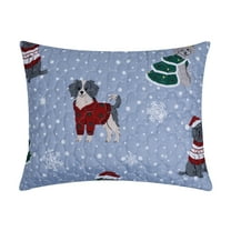 Greenland Home Fashions Winter Whiskers Holiday Pets Reversible Quilted Pillow Sham, Standard