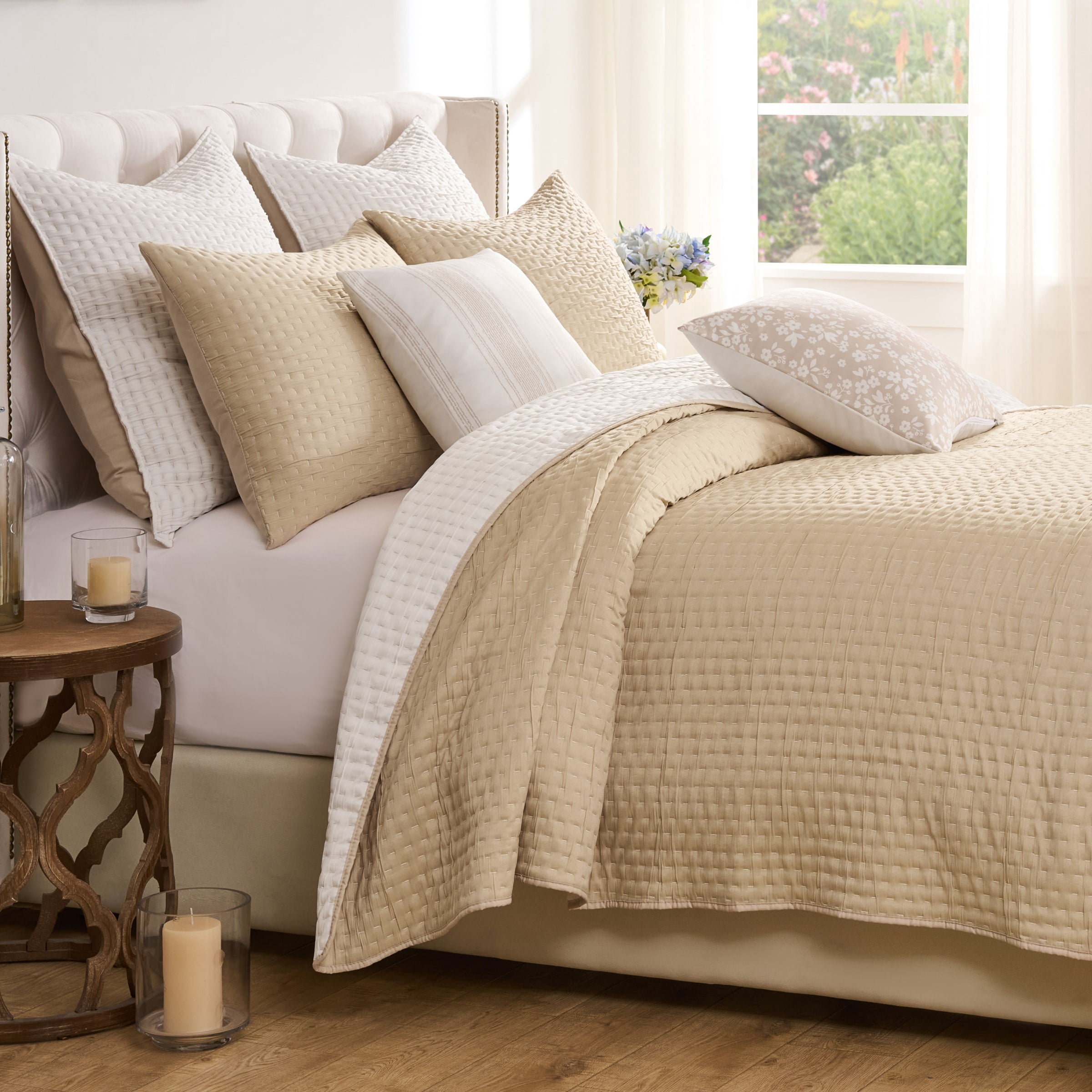 Greenland Home Homestead Natural Modern Farmhouse Quilt Set, 3-Piece King