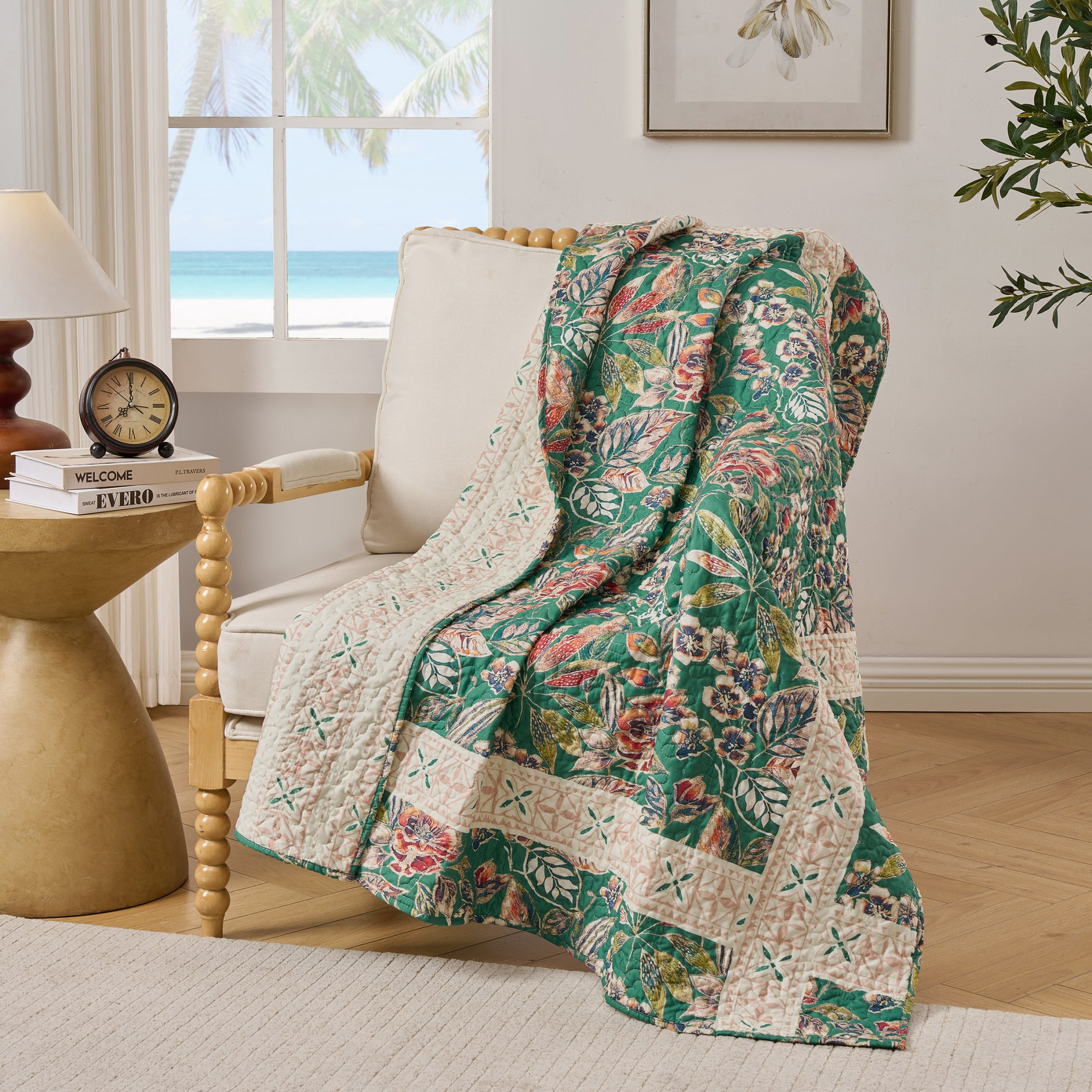 Greenland Home Kaia Polynesian Garden Reversible Throw Blanket, 50" x 60"