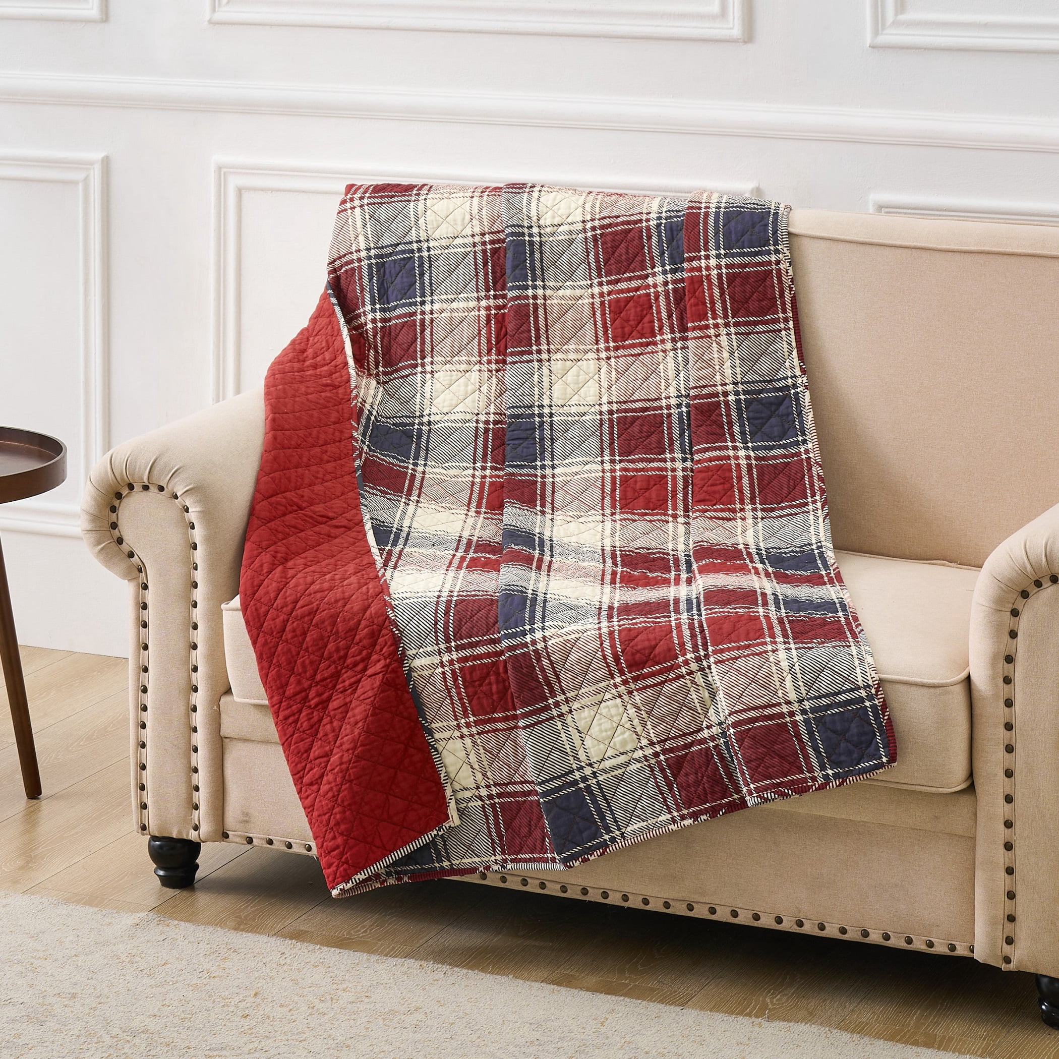 Greenland Home Nicholas Plaid 100% Cotton All Seasons Throw Blanket, 50" x 60"