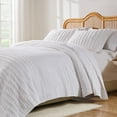 thumbnail image 1 of Greenland Home Ruffled 100% Cotton Quilt Set, White Basic Coordinate, 3-Piece King/Cal King, 1 of 8