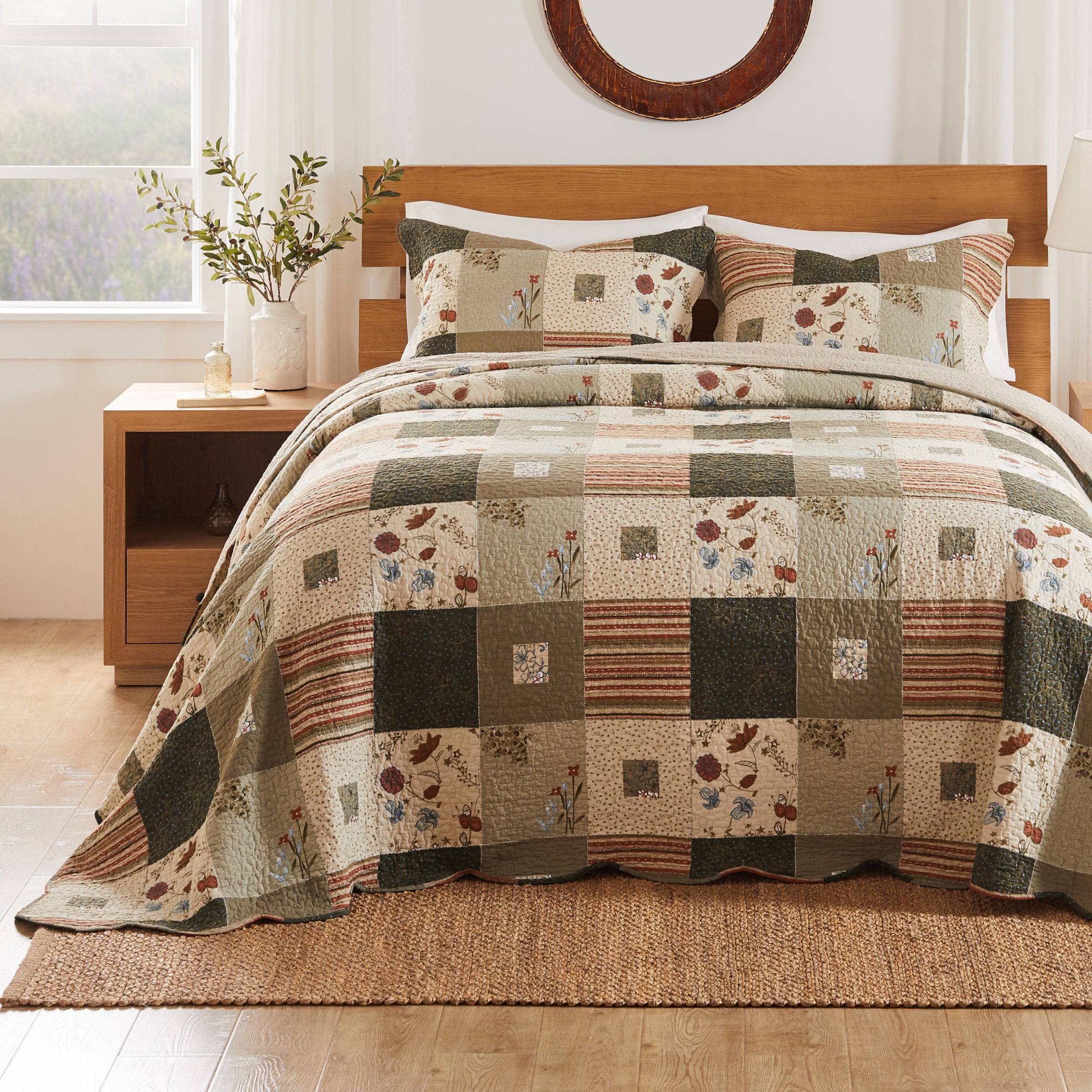 Greenland Home Sedona Desert Beauty Cotton Quilted Bedspread Set, 3
