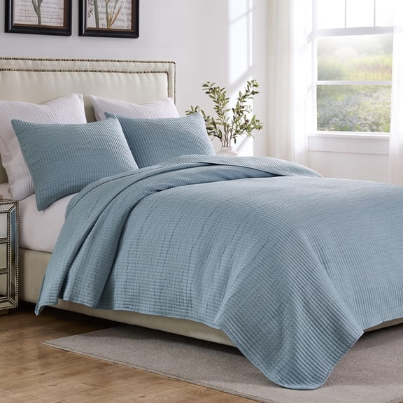 Greenland Home Textured Fashion Bedding Set, 3-Piece King/Cal King, Cosmo Chambray
