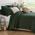 thumbnail image 1 of Greenland Home Velvet Crush Textured Plush Solid Color Coverlet Set, All Ages, 2-Piece Twin, Forest, 1 of 9