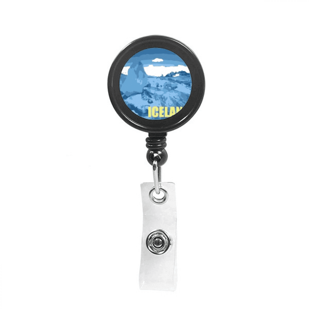 Greenland Islands Sea Art Deco  Fashion Retractable Keychain Badge Holder ID Badge