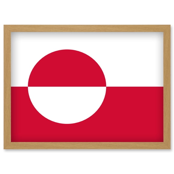 Greenland National Flag Patriotic Vexillology World Flags Country Region Poster Artwork Framed Wall Art Print A4