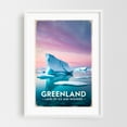 thumbnail image 1 of Greenland Vintage Travel Poster – Land of Icebergs and Wonders - Greenland Illustration Travel Poster Landscape Vintage Winter Nature Scenic White Framed Wall Art Print 16 x 24 inches, 1 of 3