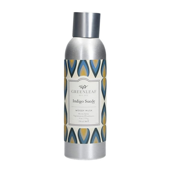 Greenleaf Gifts Highly Fragranced Aerosol Room Freshener Spray-Indigo Suede